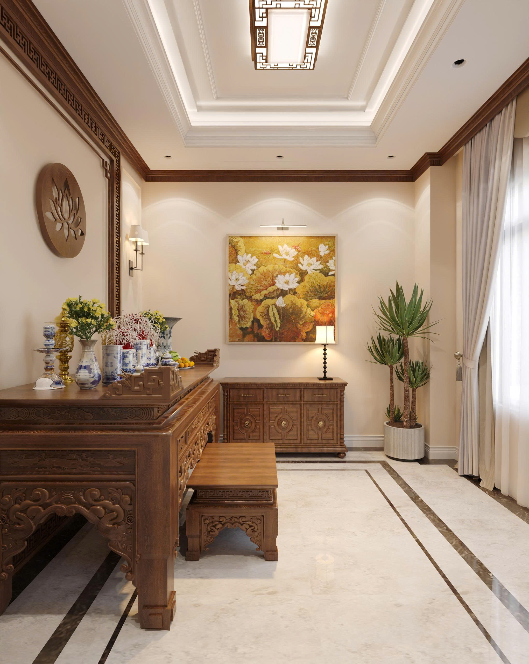 Thiết kế nội thất biệt thự 15 x 10m, phong cách tân cổ điển