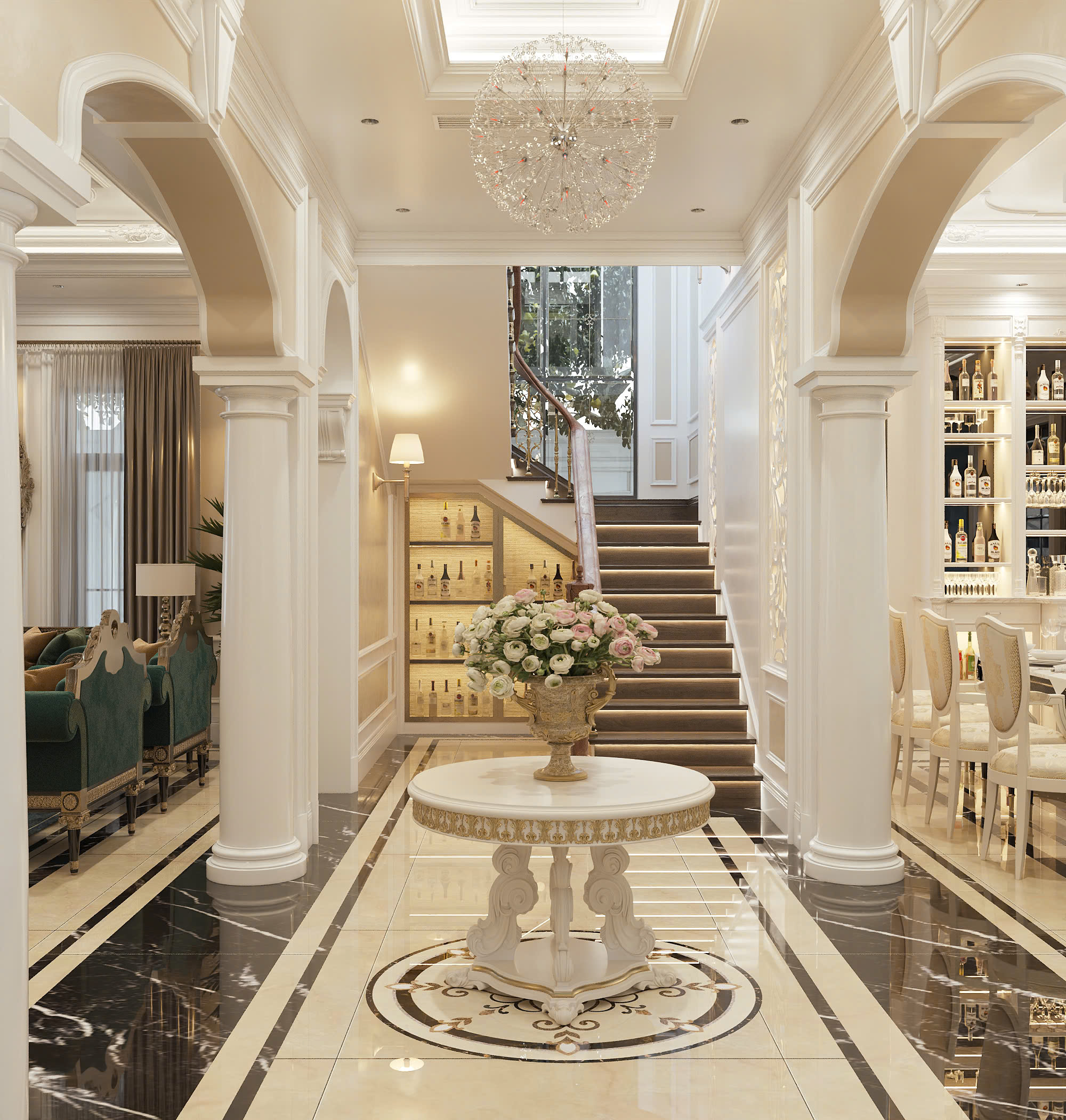 Thiết kế nội thất biệt thự 18 x 14m - bản giao hưởng của ánh sáng