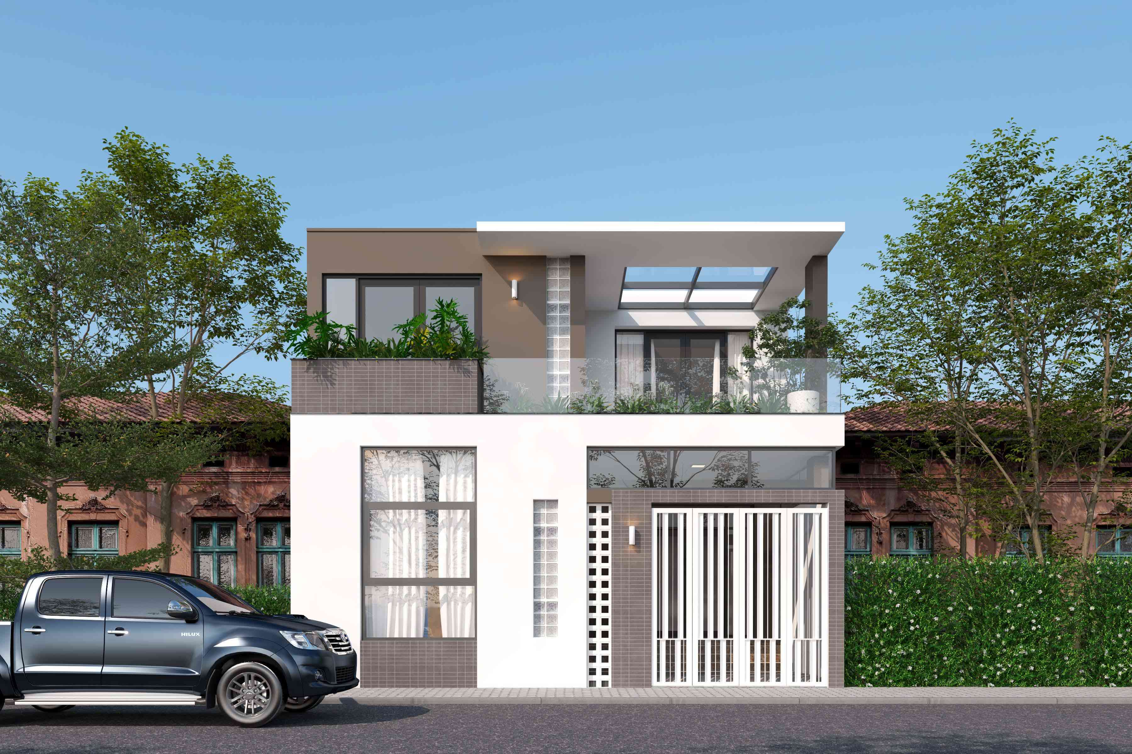 THIẾT KẾ NHÀ PHỐ 2 TẦNG CAO CẤP 9x14m, 3 PHÒNG NGỦ - CHI PHÍ KHOẢNG 1.5 TỶ