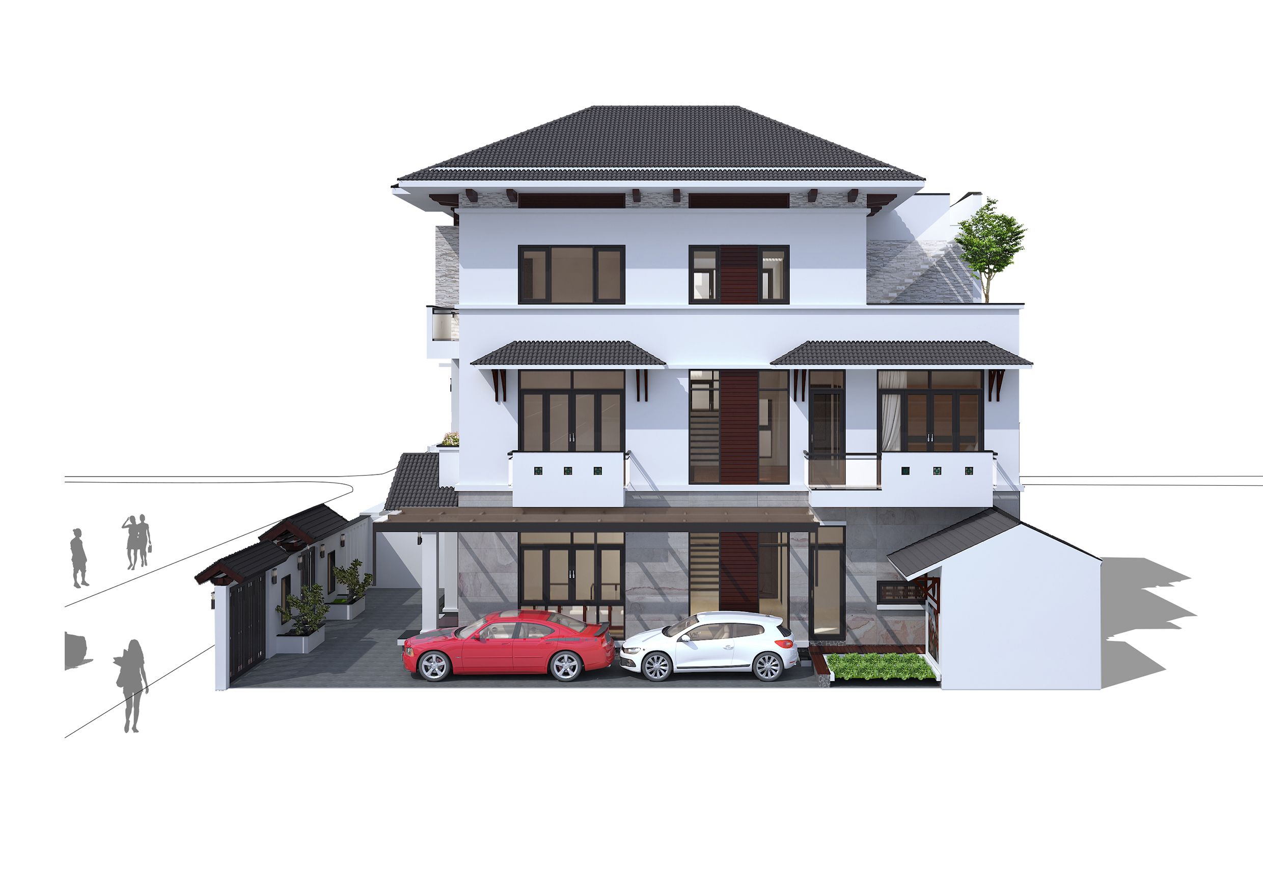 BIỆT THỰ CAO CẤP 3 TẦNG MÁI NHẬT 9.5x15m, 5 PHÒNG NGỦ - CHI PHÍ CHỈ 3.5 TỶ