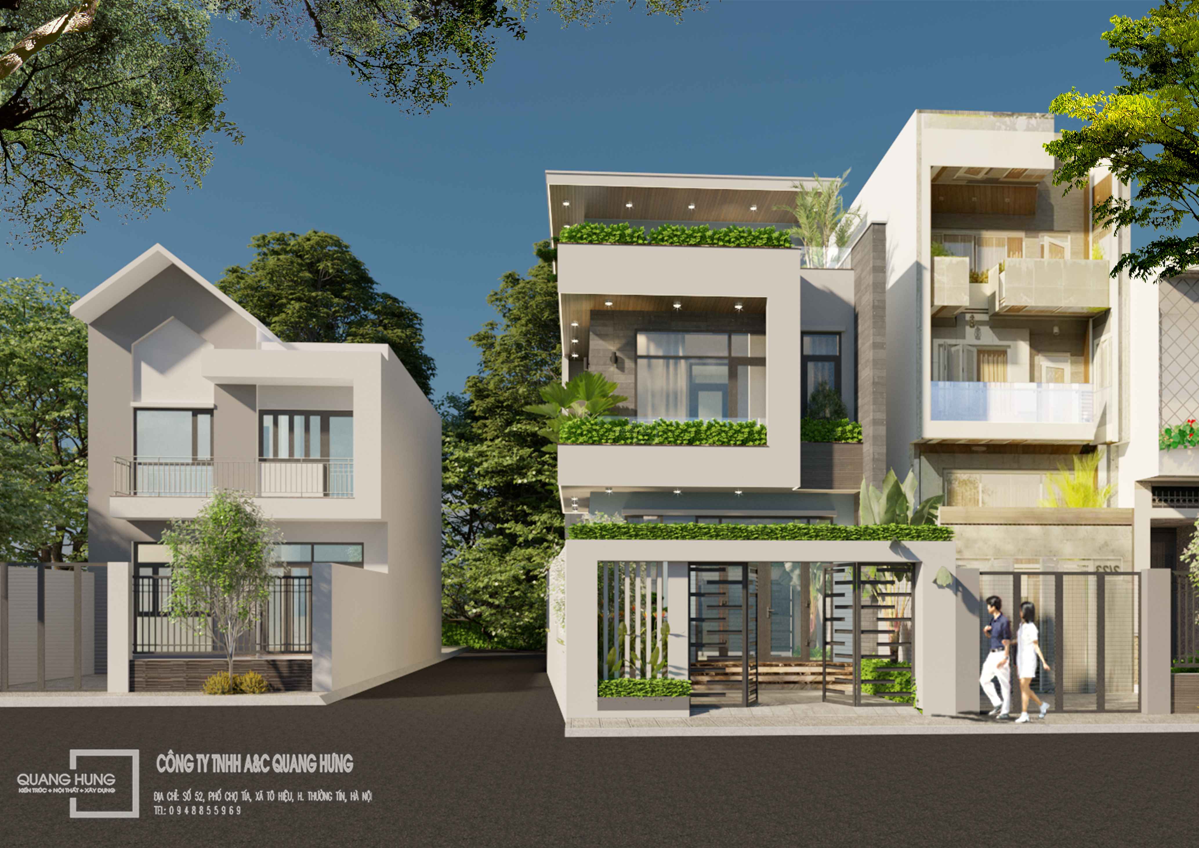 Thiết kế nhà phố hiện đại 3 tầng tại Hà Nội