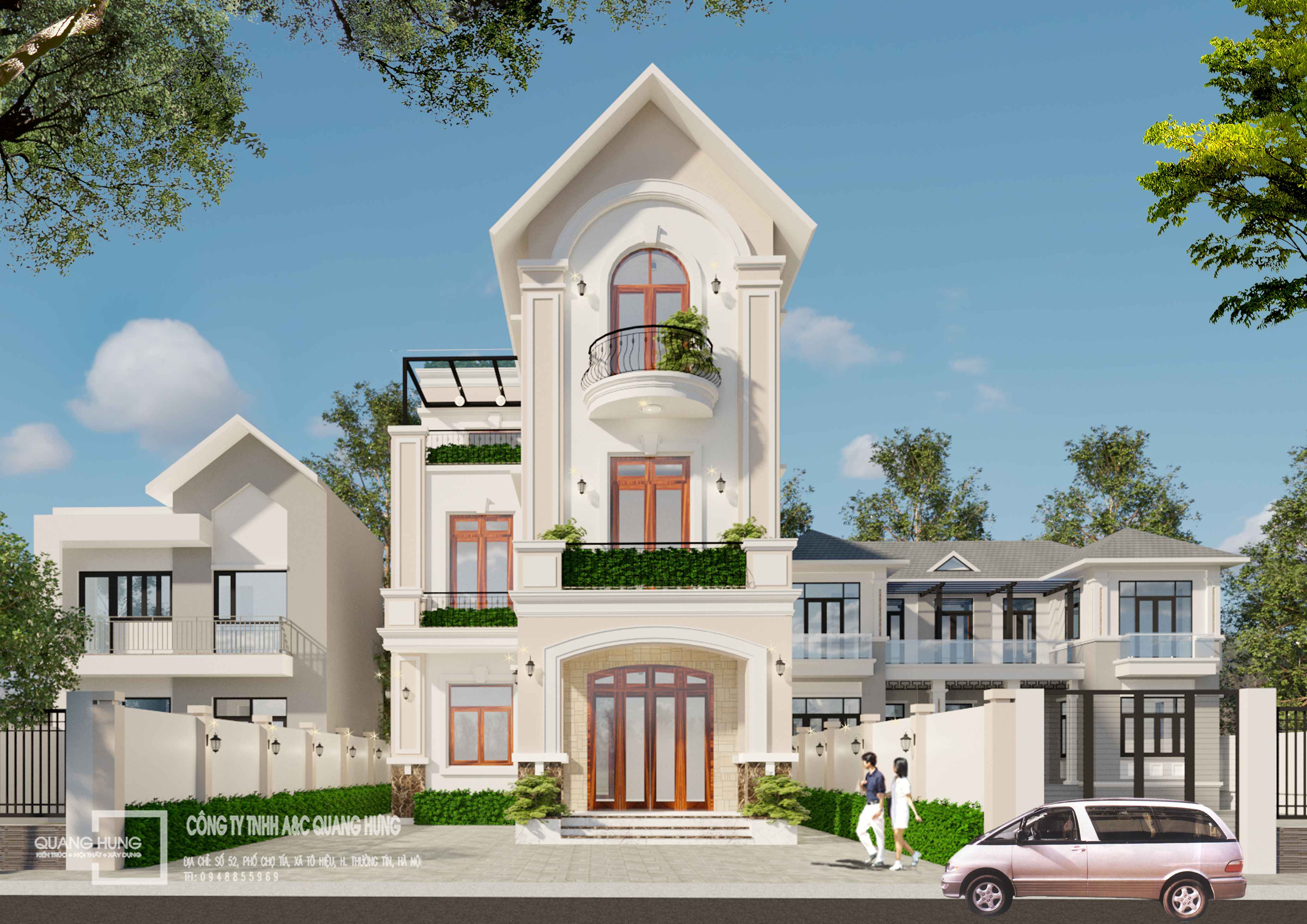 BIỆT THỰ PHỐ 3 TẦNG TÂN CỔ ĐIỂN 8x13m, 5 PHÒNG NGỦ - CHI PHÍ CHỈ KHOẢNG 2 TỶ