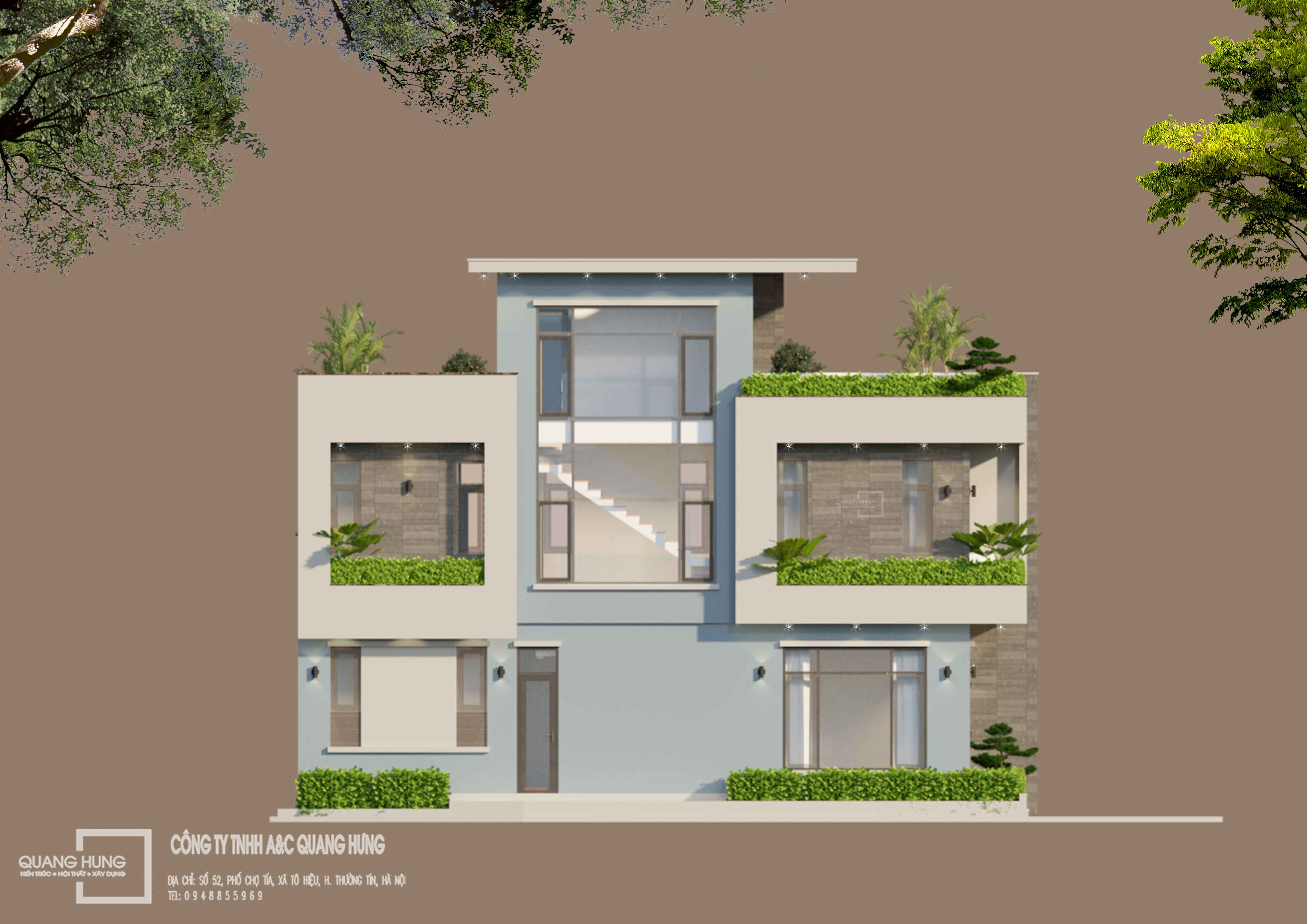 Thiết kế nhà phố hiện đại 3 tầng tại Hà Nội