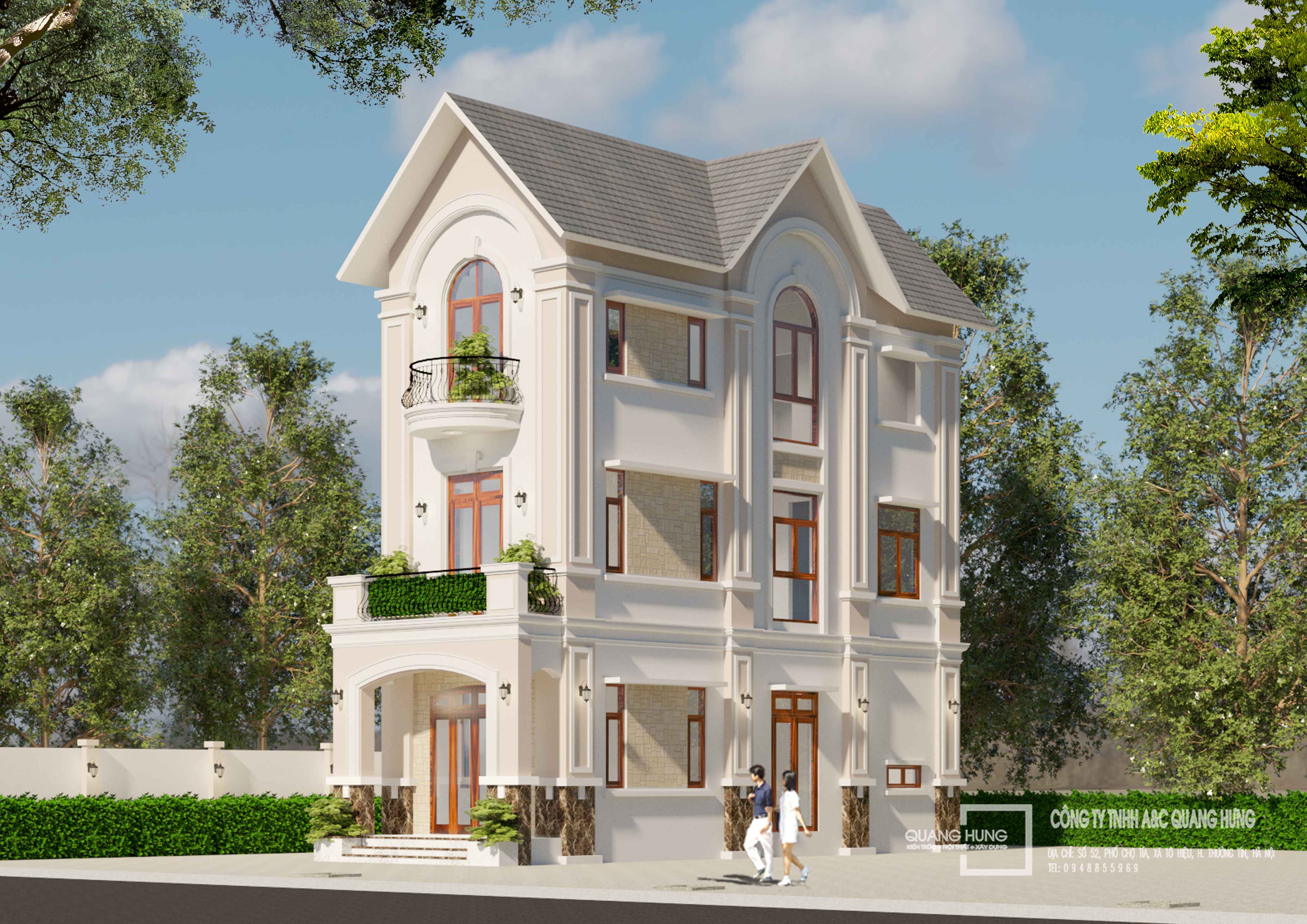 BIỆT THỰ PHỐ 3 TẦNG TÂN CỔ ĐIỂN 8x13m, 5 PHÒNG NGỦ - CHI PHÍ CHỈ KHOẢNG 2 TỶ