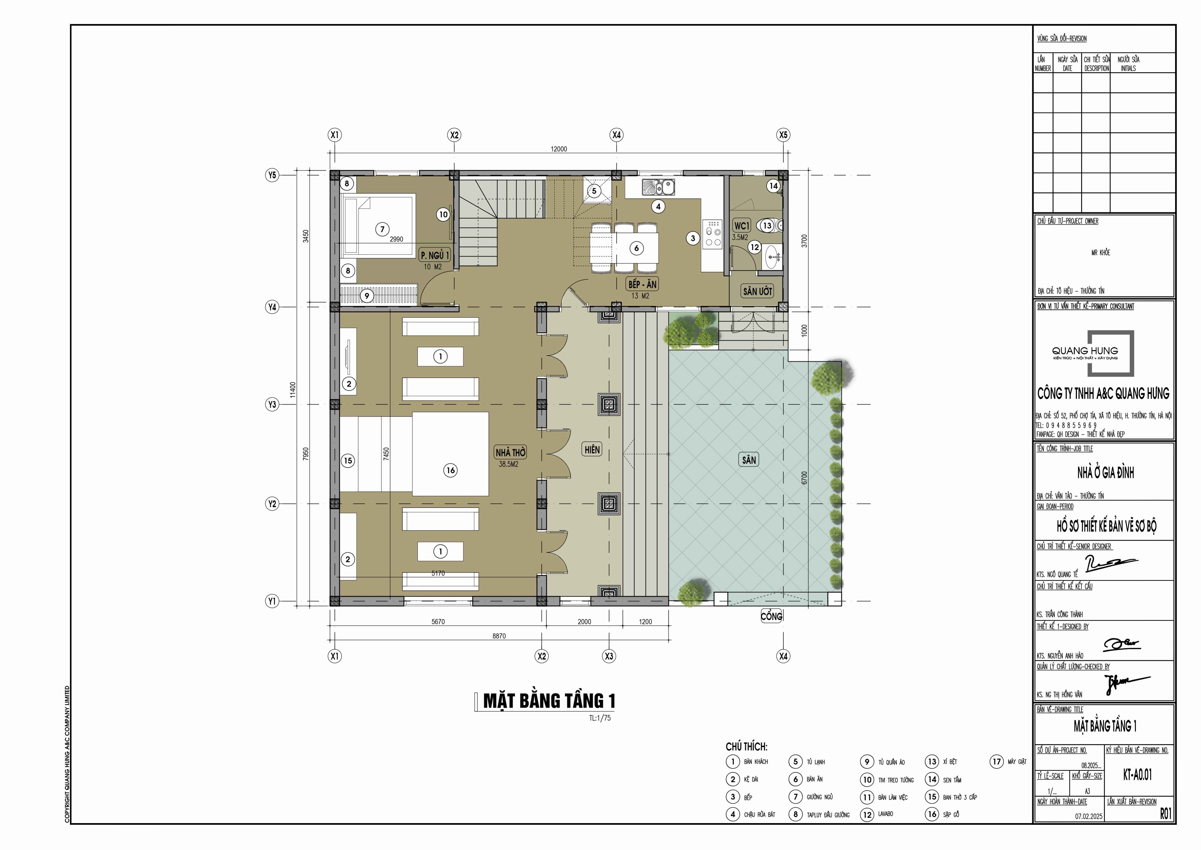 Biệt thự 2 tầng mái Nhật. 12x11m, 3 phòng ngủ và không gian nhà 3 gian truyền thống