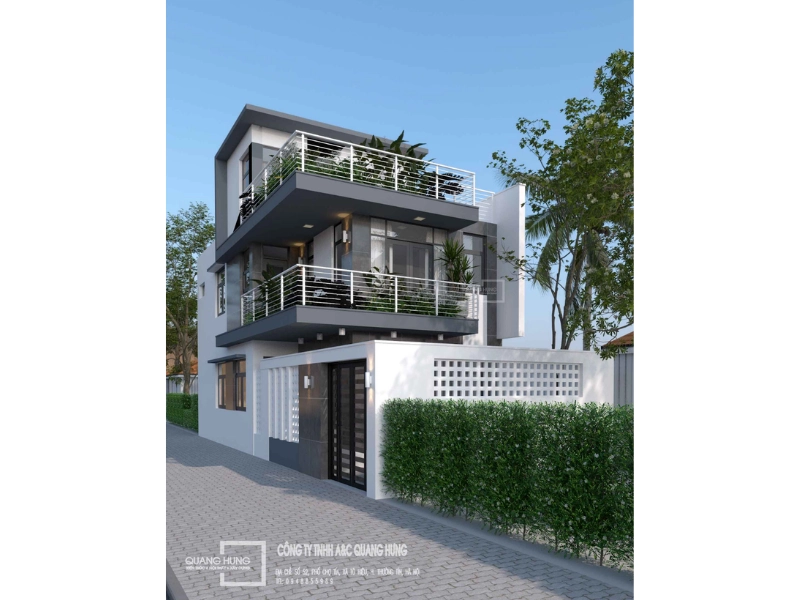 mặt tiền nhà 3 tầng đẹp