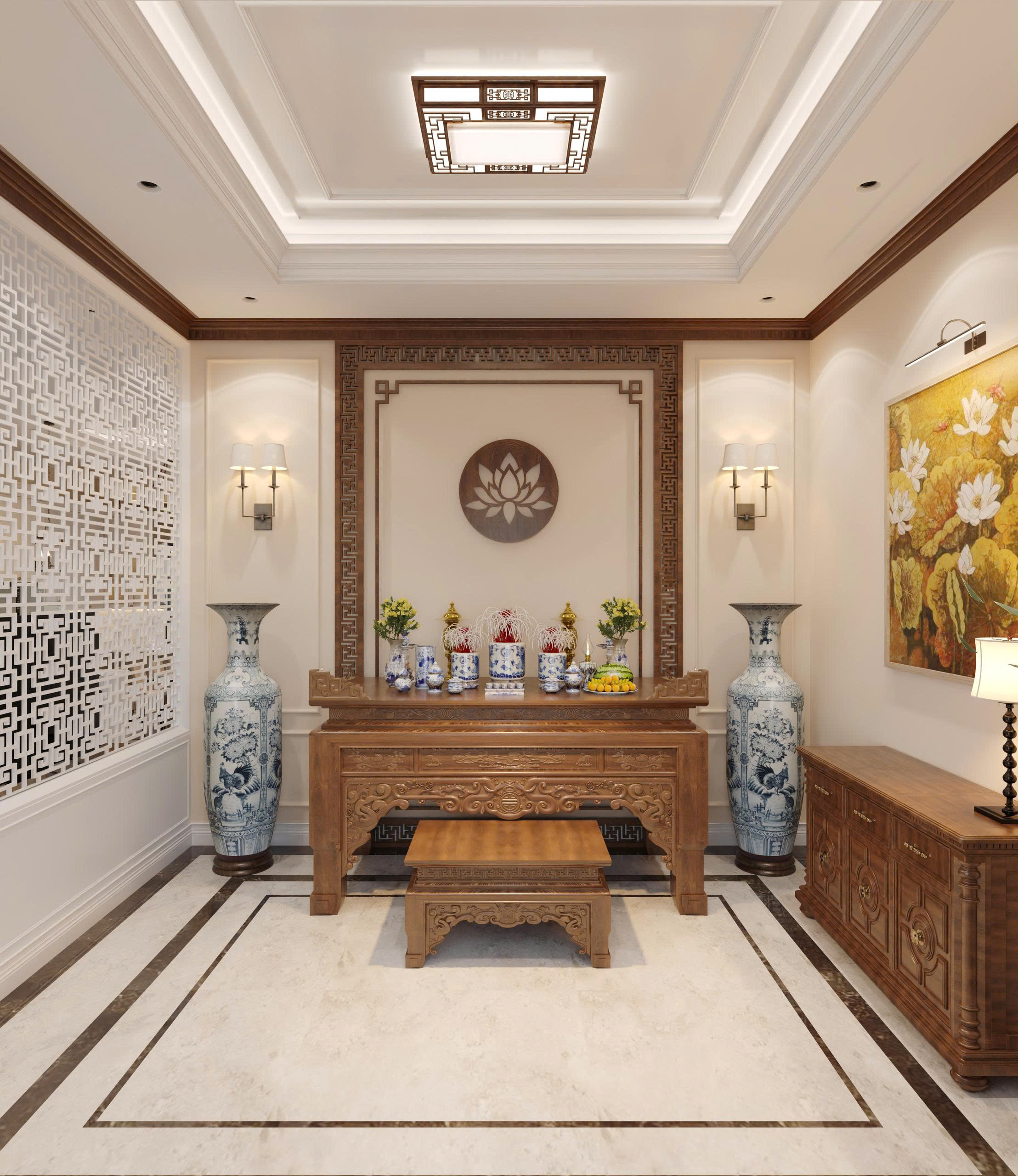 Thiết kế nội thất biệt thự 15 x 10m, phong cách tân cổ điển