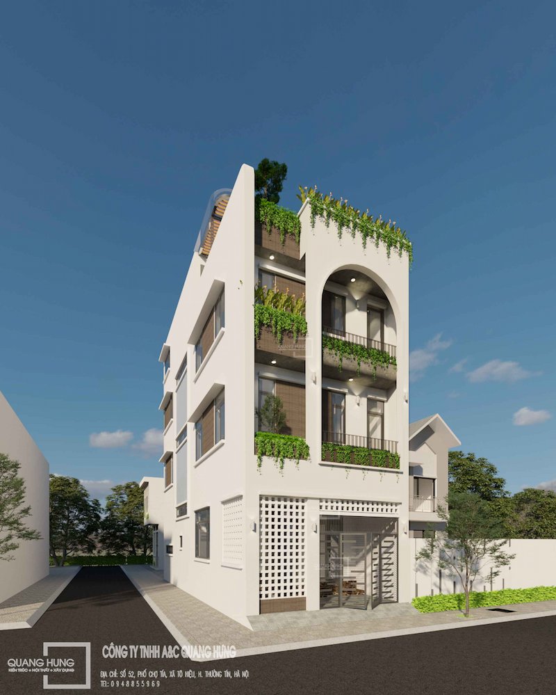nhà phố 4 tầng hiện đại
