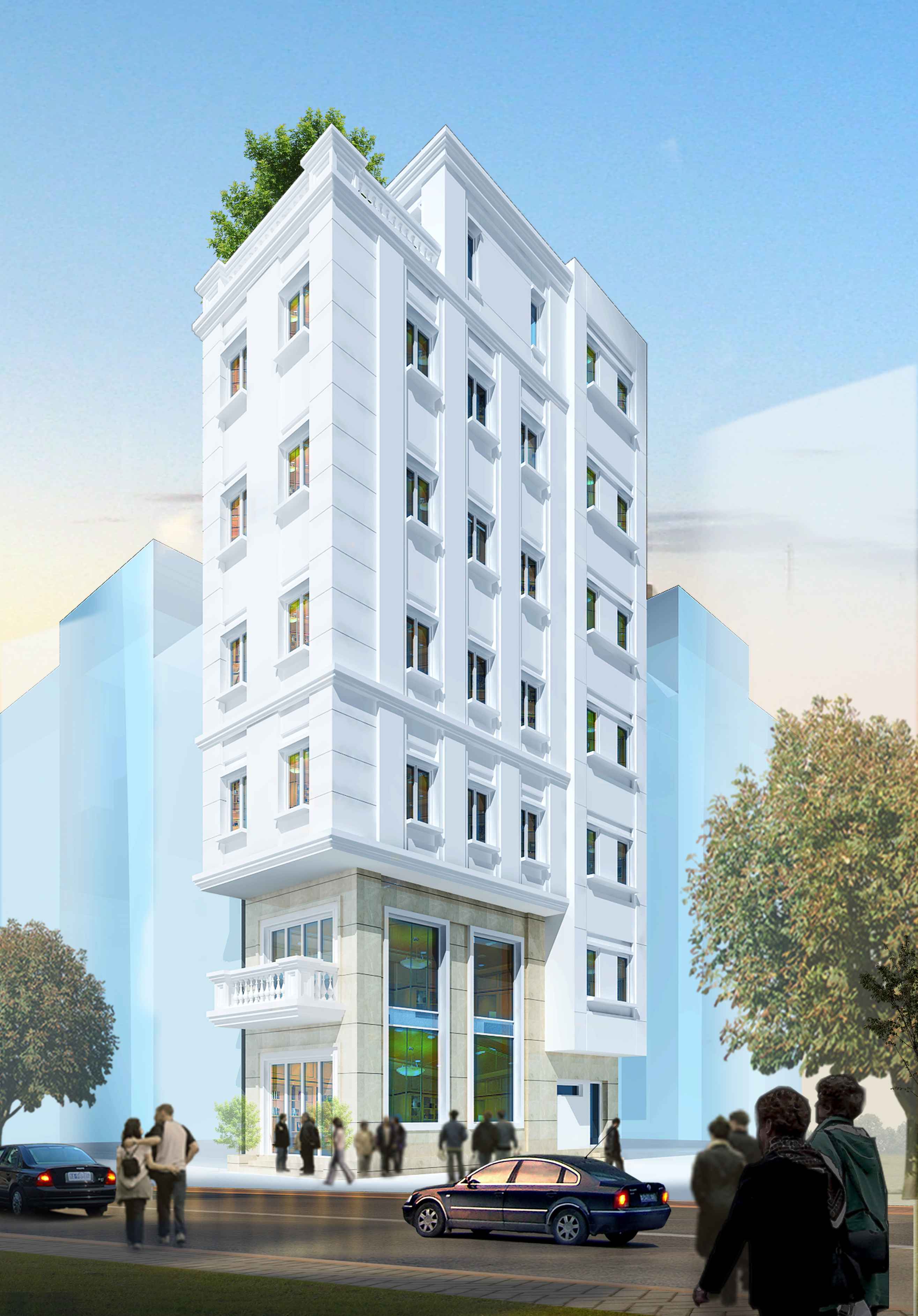 Nhà phố tân cổ điển 4.5x14m, 6 tầng - Tổ hợp nhà ở phức hợp