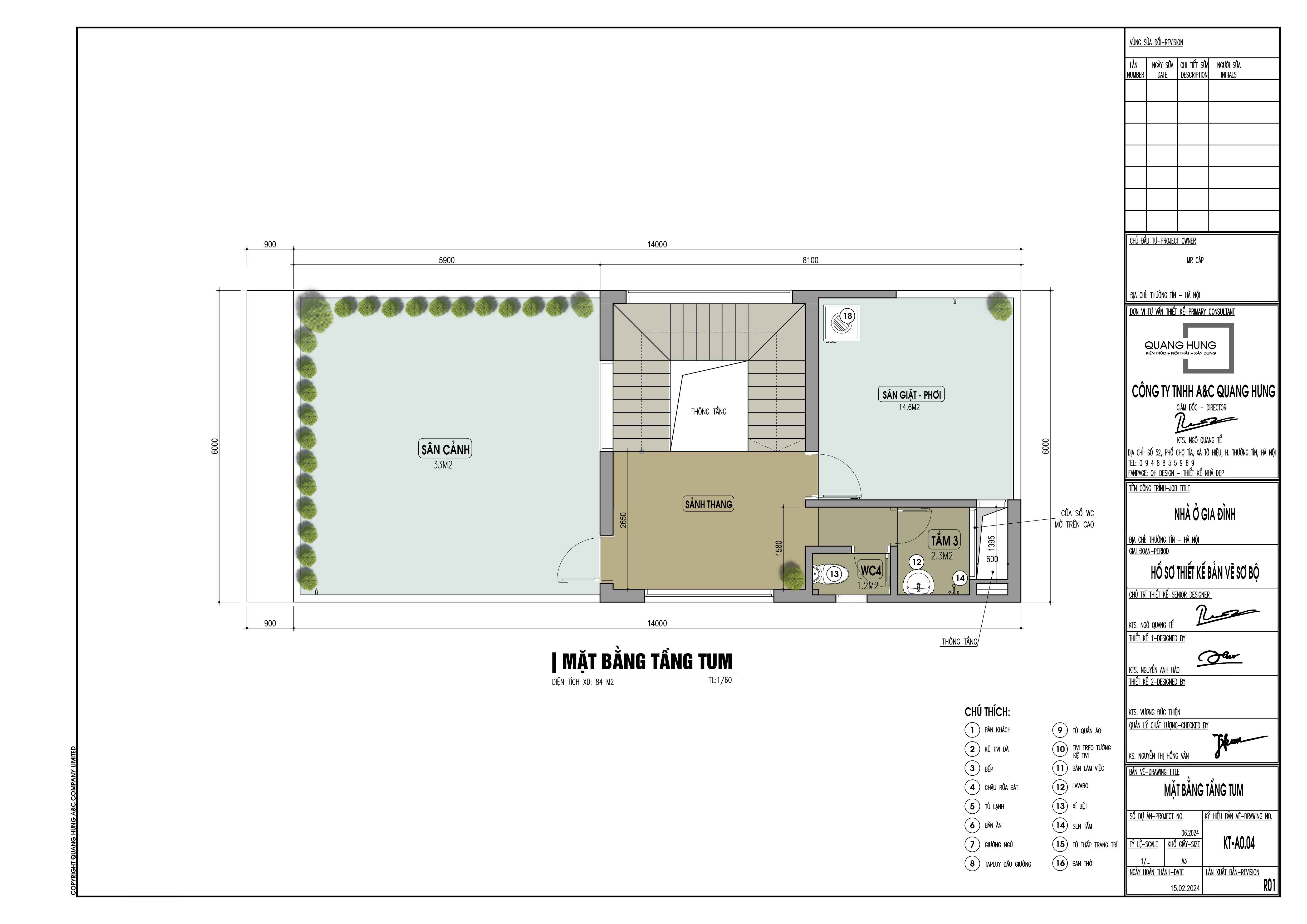 Nhà phố 4 tầng. 6x15m, 5 phòng ngủ với phong cách hiện đại