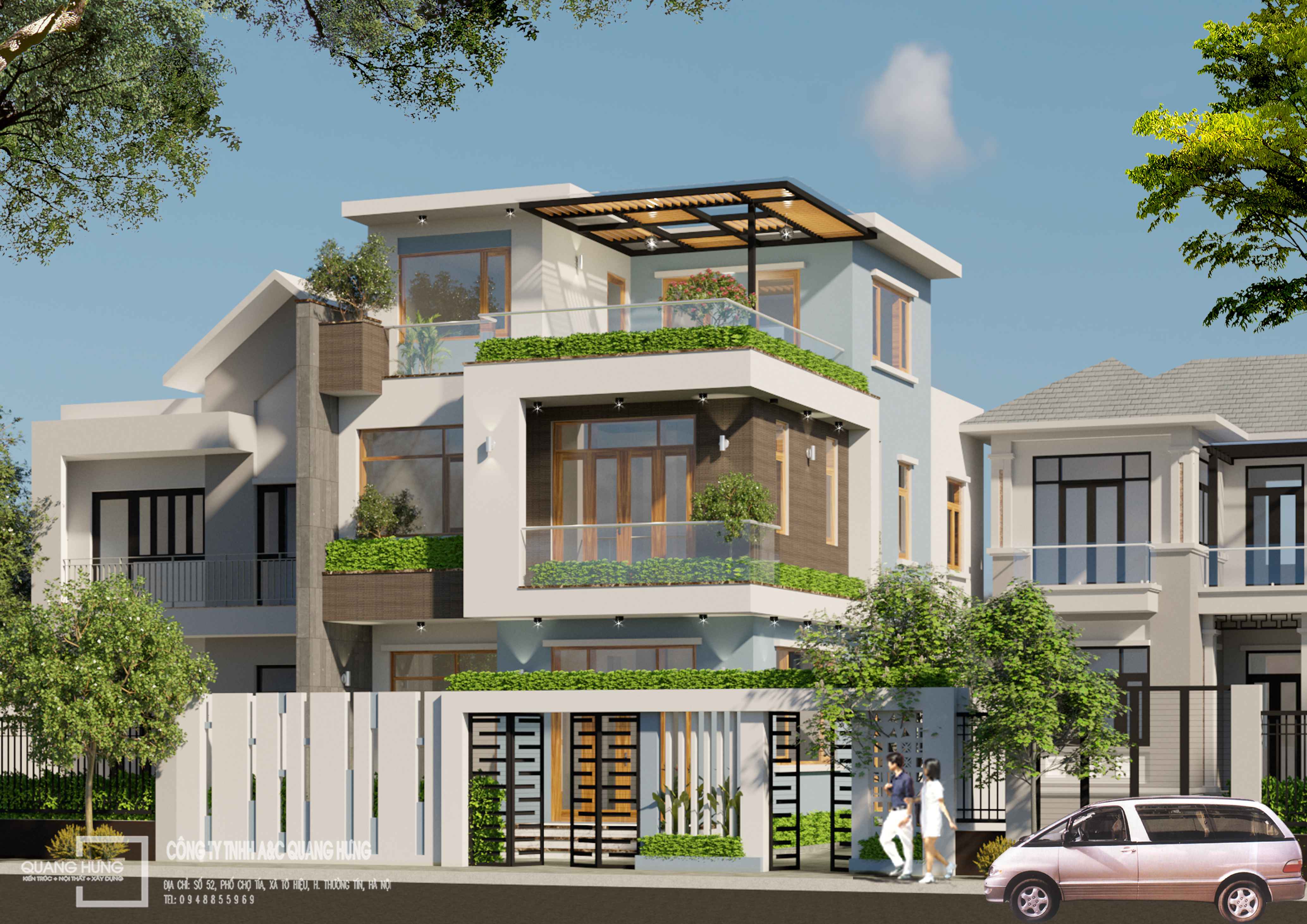 BIỆT THỰ PHỐ 3 TẦNG HIỆN ĐẠI 7.5x15M, 4 PHÒNG NGỦ– CHI PHÍ CHỈ KHOẢNG 1.8 TỶ