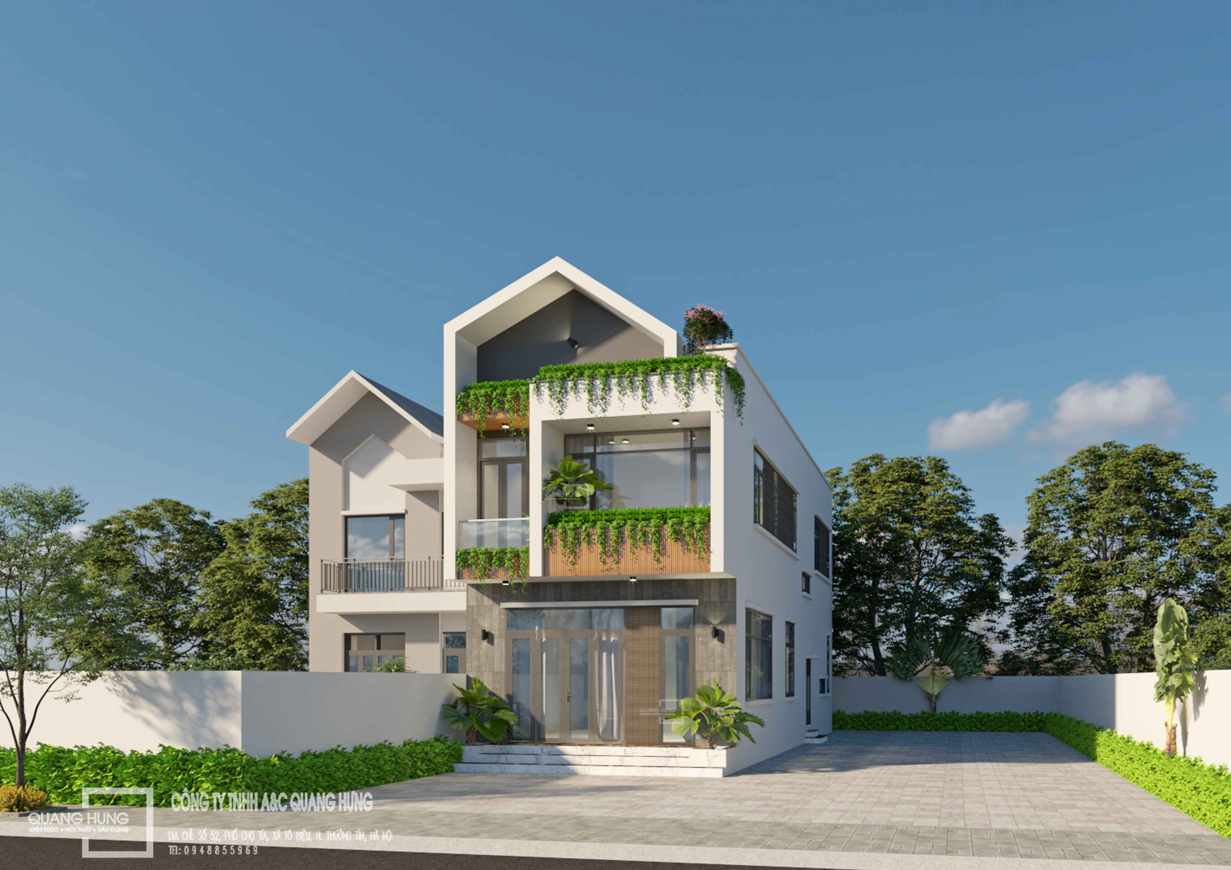 Nhà phố 2 tầng. 6x15m, 3 phòng ngủ