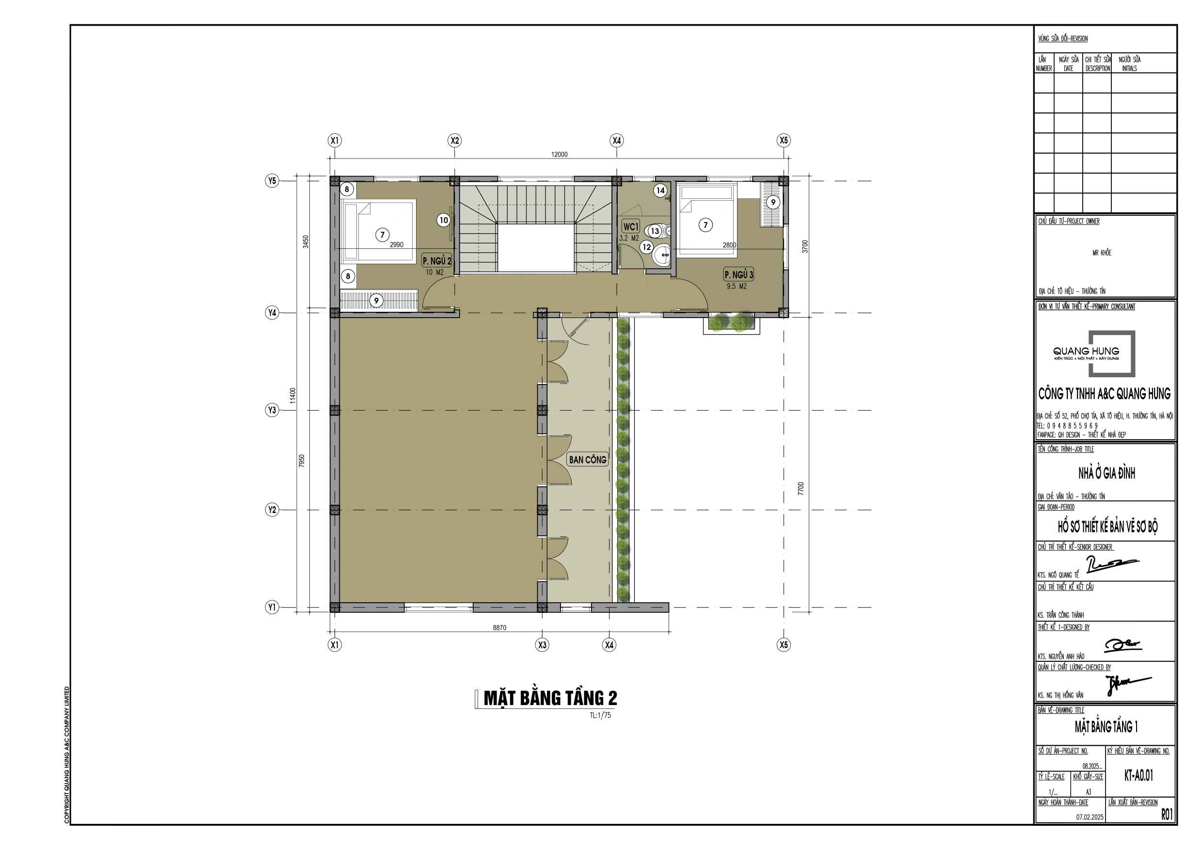 Biệt thự 2 tầng mái Nhật. 12x11m, 3 phòng ngủ và không gian nhà 3 gian truyền thống