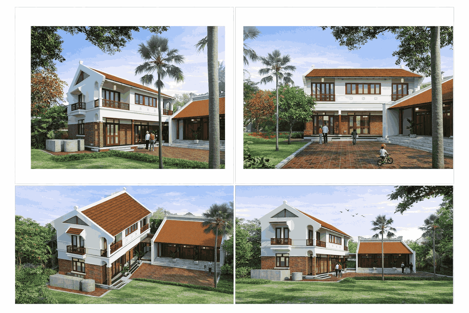 BIỆT THỰ 2 TẦNG MÁI NGÓI TRUYỀN THỐNG 10x7m, CHI PHÍ CHỈ ~1.8 TỶ