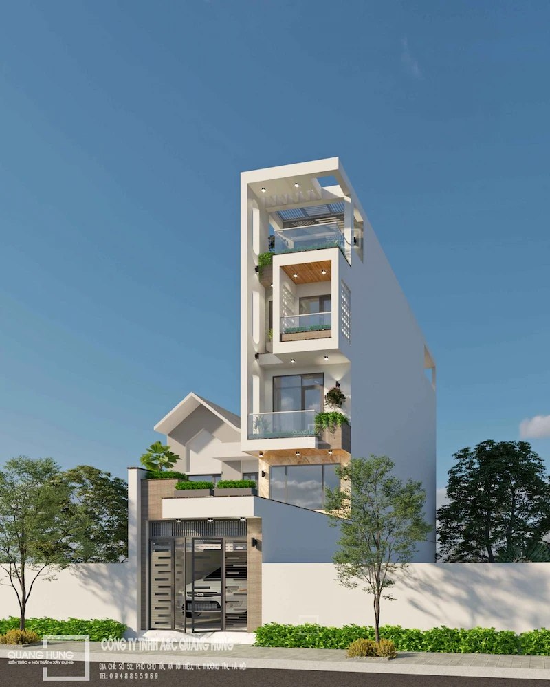 nhà tân cổ điển 5 tầng