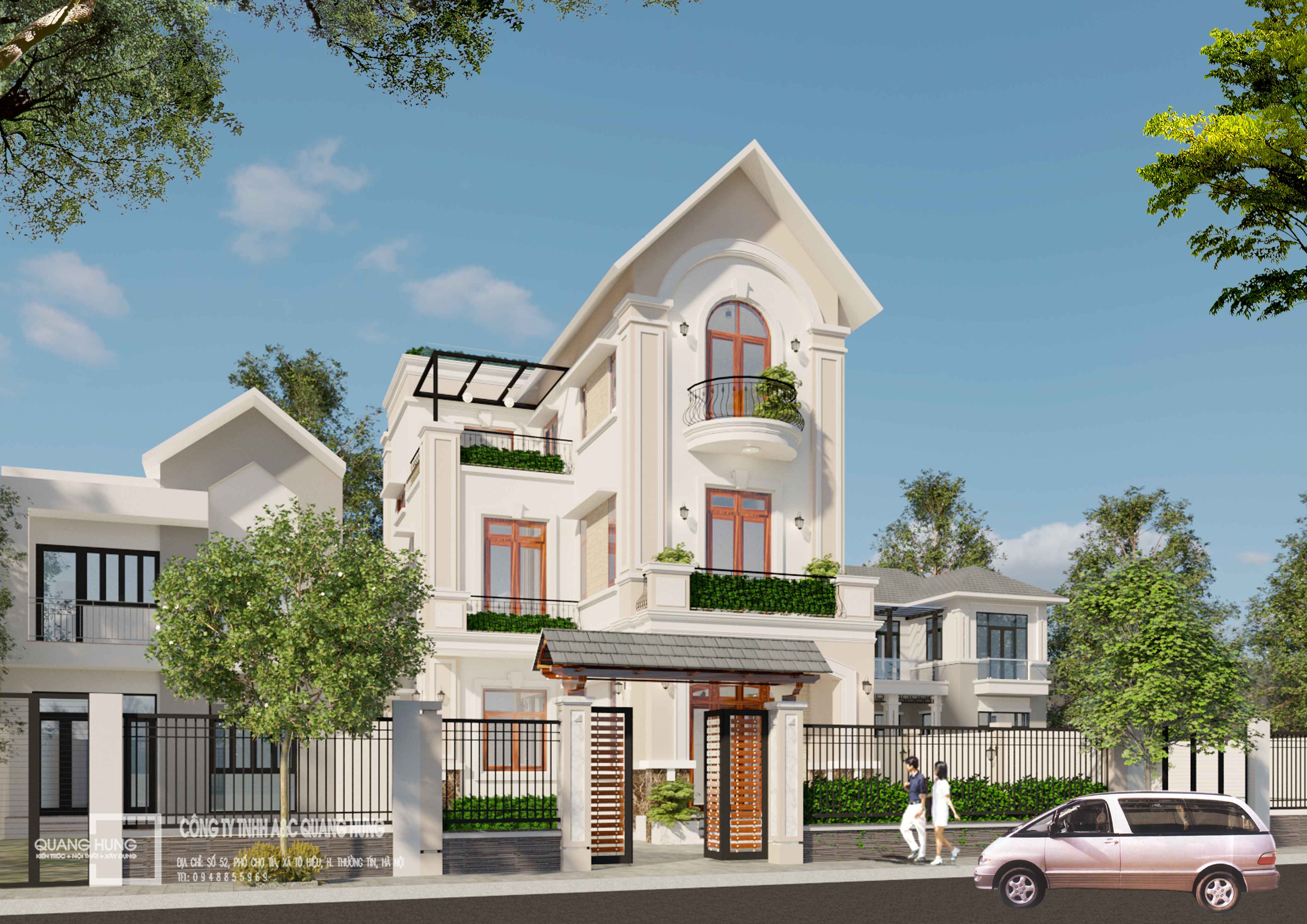 BIỆT THỰ PHỐ 3 TẦNG TÂN CỔ ĐIỂN 8x13m, 5 PHÒNG NGỦ - CHI PHÍ CHỈ KHOẢNG 2 TỶ