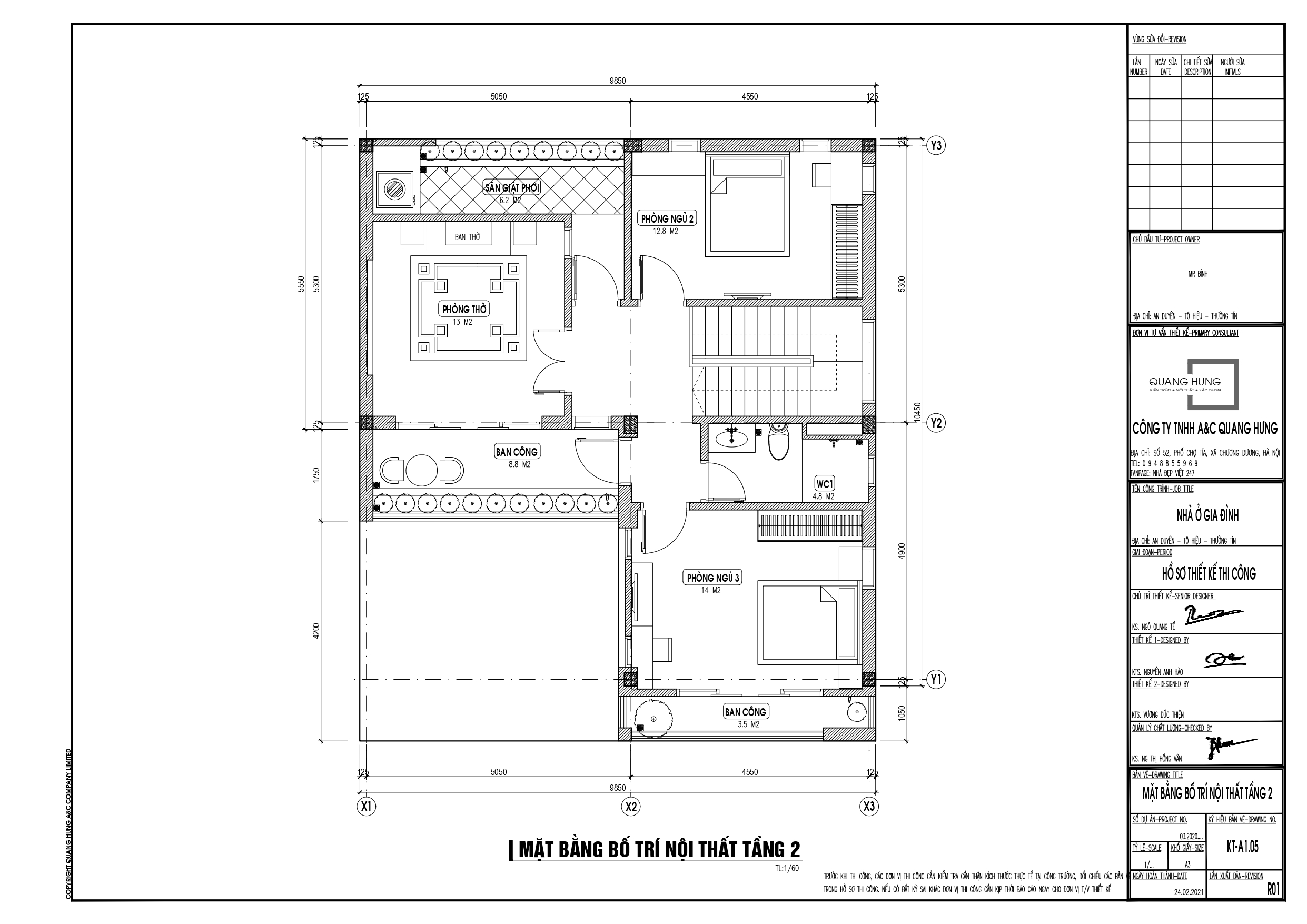 Nhà phố 2 tầng. 10x10m, 3 phòng ngủ.