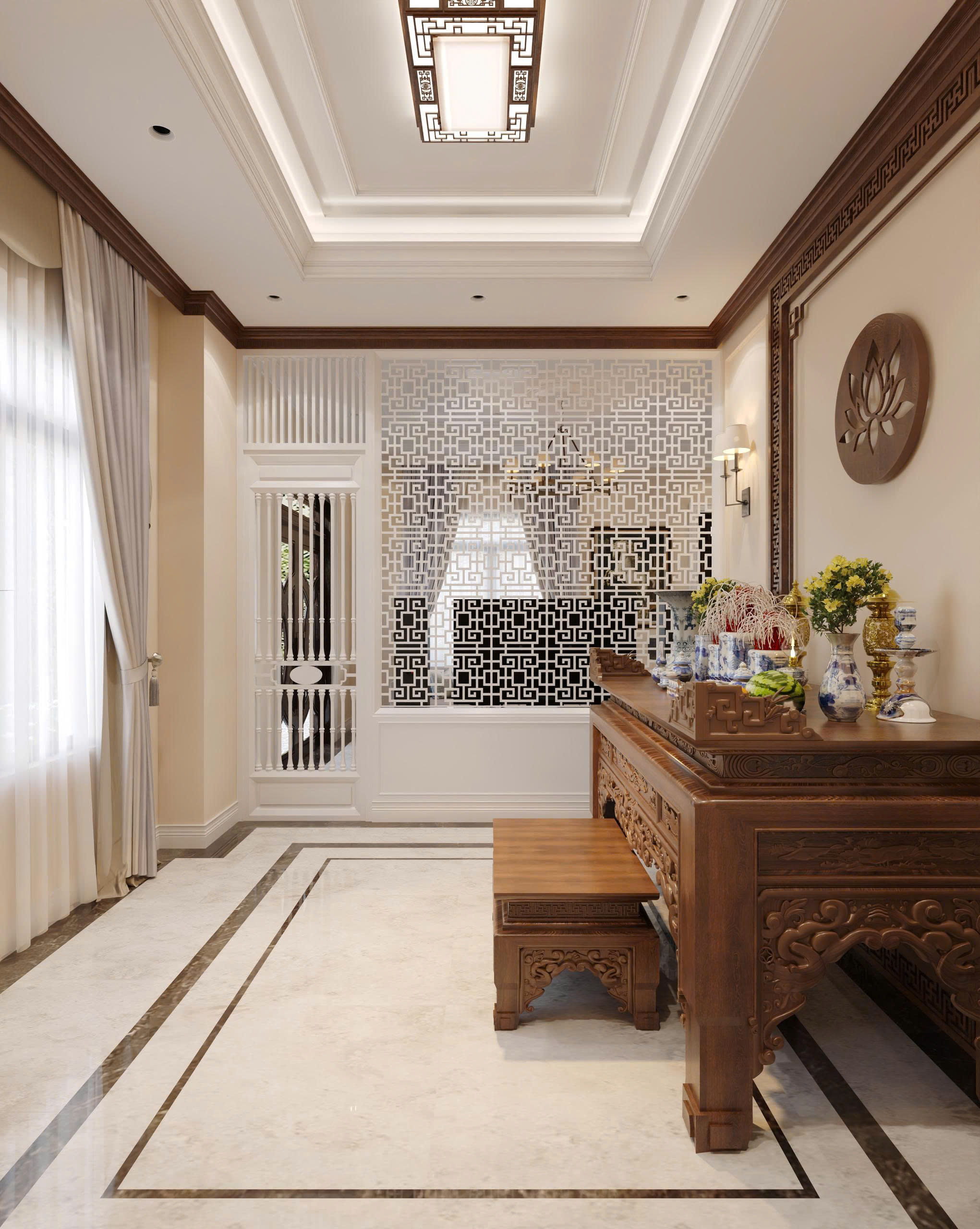 Thiết kế nội thất biệt thự 15 x 10m, phong cách tân cổ điển