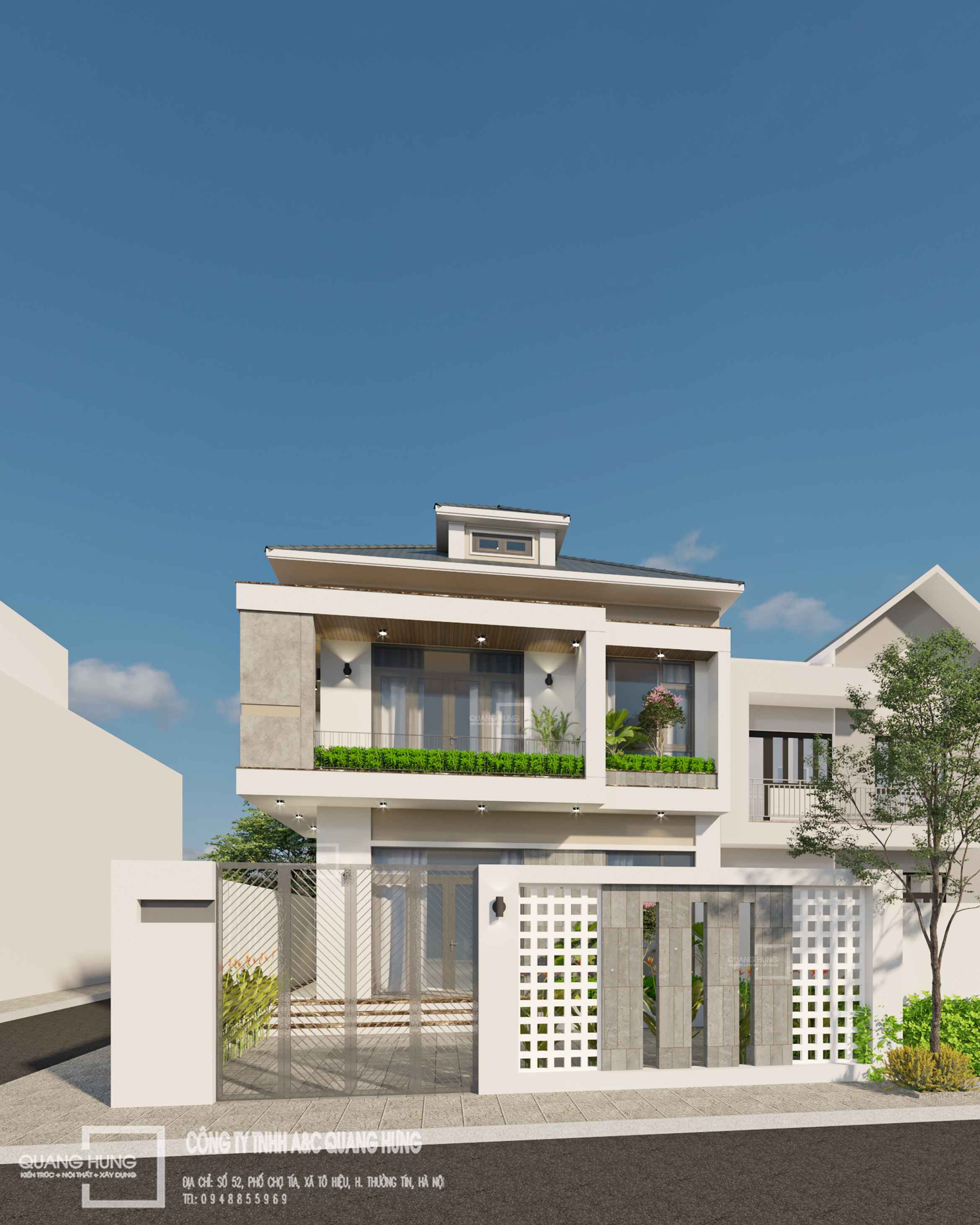 Biệt thự 2 tầng mái nhật. 8x17m lô góc, 4 phòng ngủ kết hợp không gian kinh doanh đồ mỹ nghệ