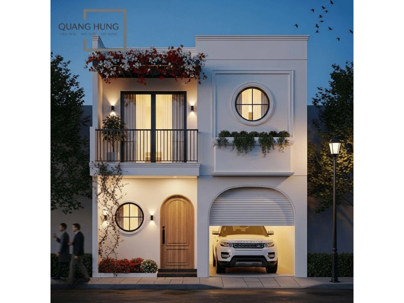 mặt tiền nhà 2 tầng 5m hiện đại mặt tiền nhà 2 tầng 5m hiện đại