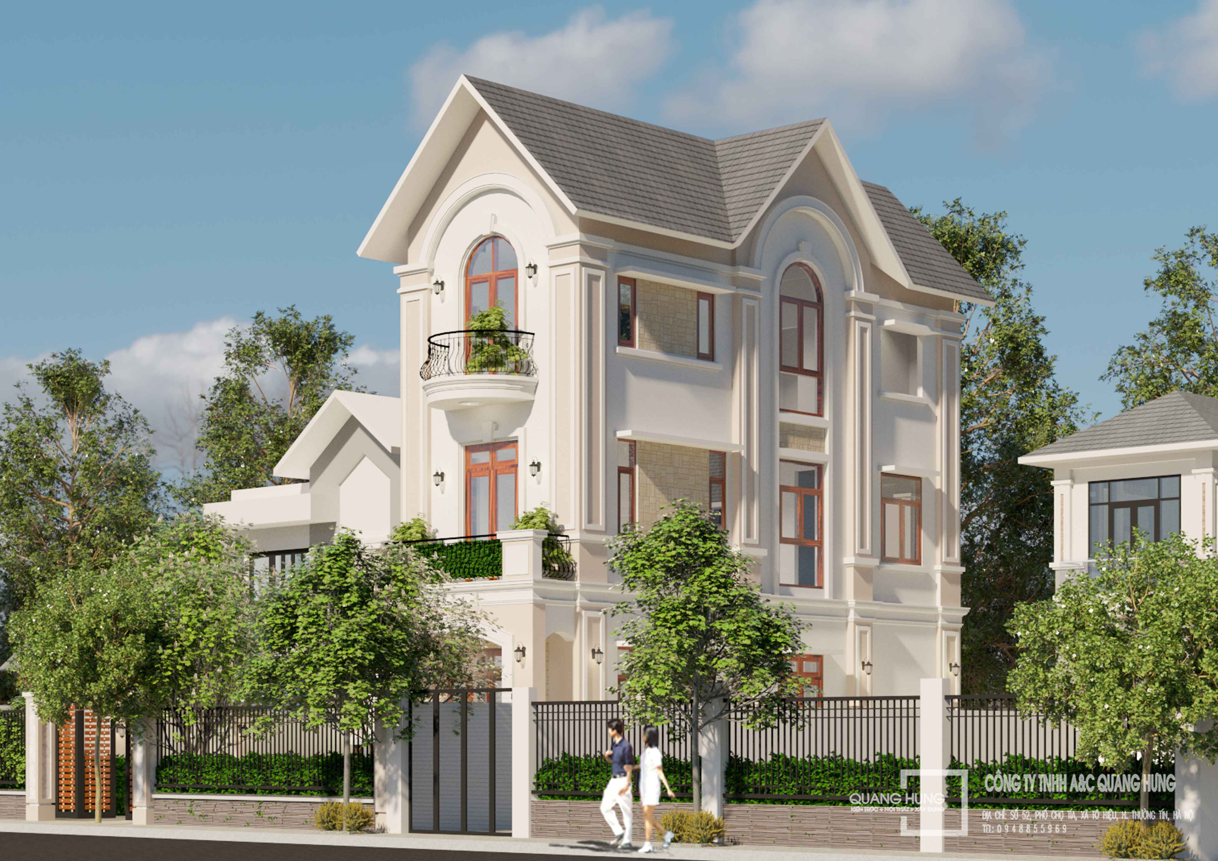 BIỆT THỰ PHỐ 3 TẦNG TÂN CỔ ĐIỂN 8x13m, 5 PHÒNG NGỦ - CHI PHÍ CHỈ KHOẢNG 2 TỶ